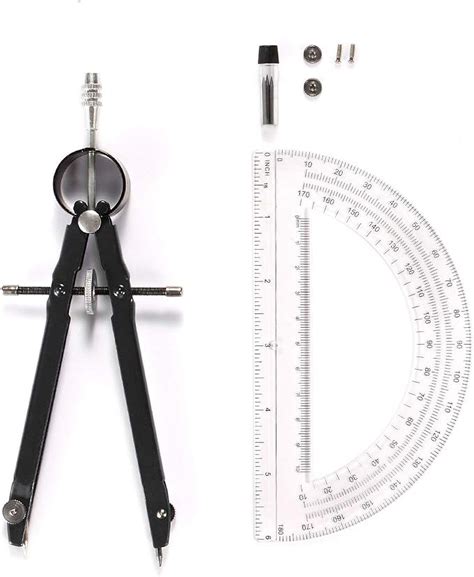 Professional Precision Compass Set, Metal Spring 